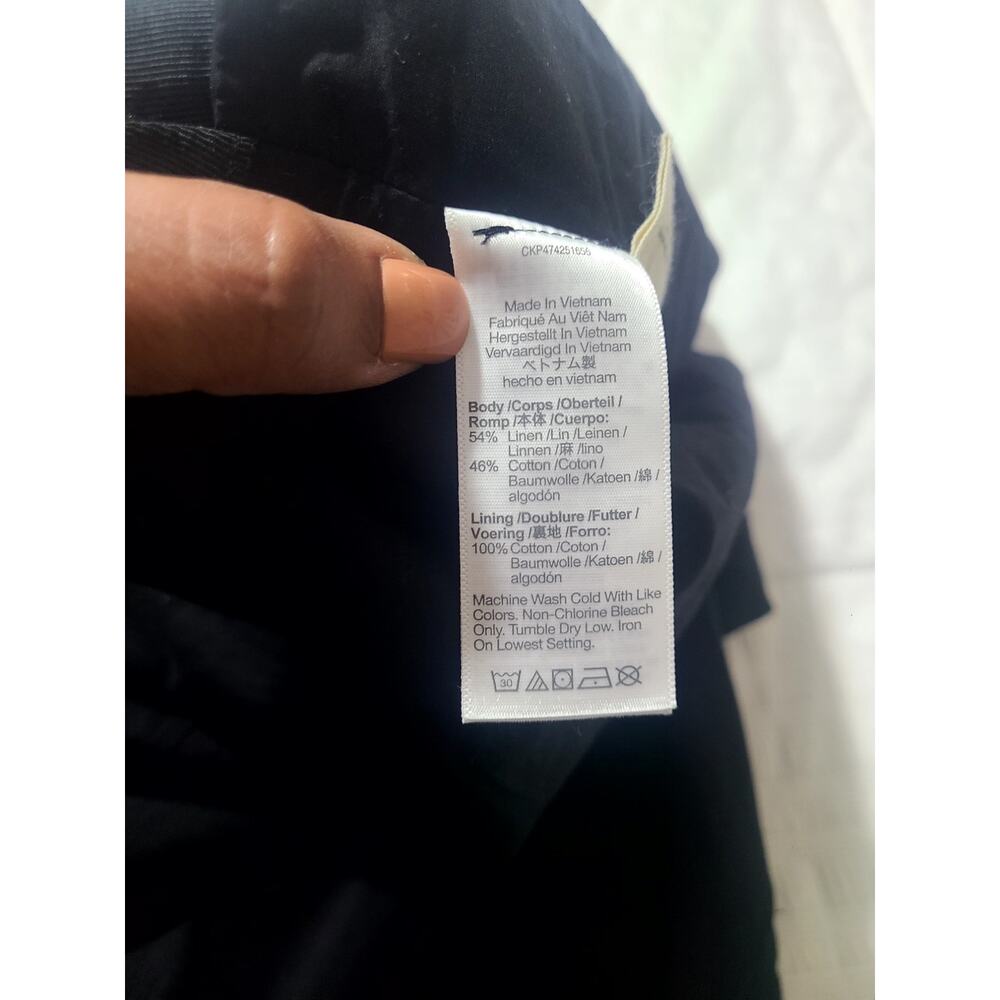Madewell Linen Blend Button Front Midi Skirt Black High Rise Size 4 - Picture 7 of 7